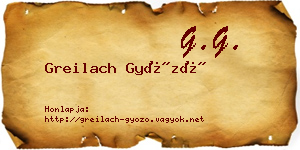Greilach Győző névjegykártya